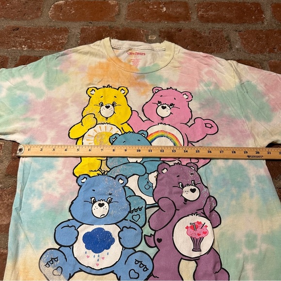Care Bears Vintage Multicolor Tie Dye Cotton Size Large Graphic T-Shirt - Picture 3 of 16